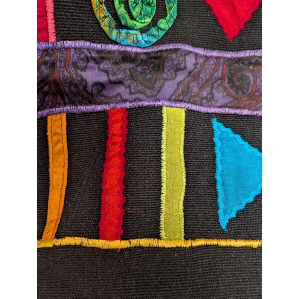 Vintage 90s Art to Wear Patchwork Corduroy Jacket – Geometric Abstract Boho - Picture 4 of 9